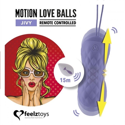Фиолетовые вагинальные шарики Remote Controlled Motion Love Balls Jivy - фото, цены