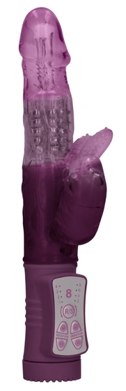 Фиолетовый вибратор-кролик Rotating Beetle - 22 см. - фото, цены