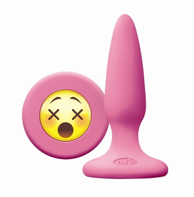 Розовая силиконовая пробка Emoji Face Wtf - 8,6 см. - фото, цены