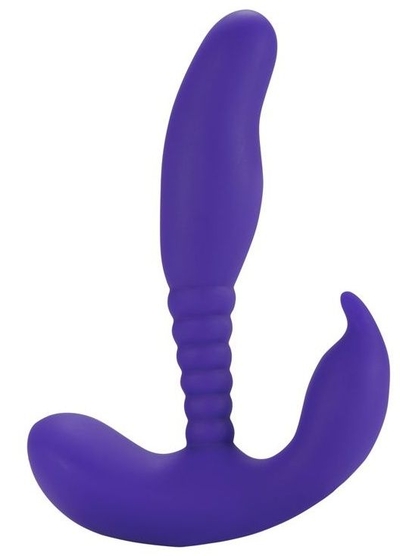Фиолетовый стимулятор простаты Anal Pleasure Dual Vibrating Prostate Stimulator - 13,5 см. - фото, цены
