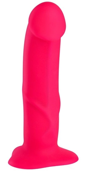 Ярко-розовый реалистичный фаллоимитатор The Boss Dildo - 18 см. - фото, цены