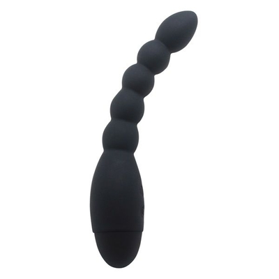 Черный анальный вибростимулятор-елочка Lovers Beads - 19 см. - фото, цены