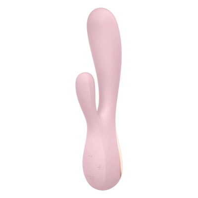 Розовый вибратор-кролик Satisfyer Mono Flex с управлением через приложение - 20,4 см. - фото, цены