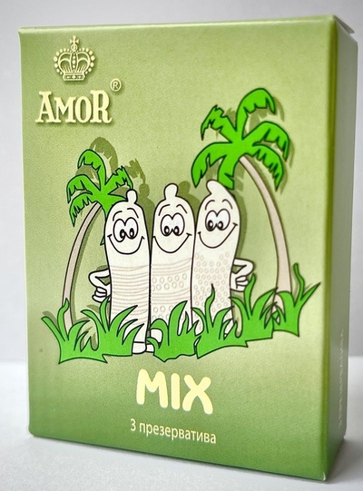 Микс-набор презервативов Amor Mix Яркая линия - 3 шт. - фото, цены