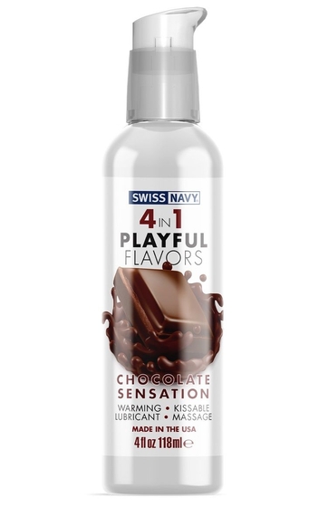 Массажный гель 4-в-1 Chocolate Sensation с ароматом шоколада - 118 мл. - фото, цены
