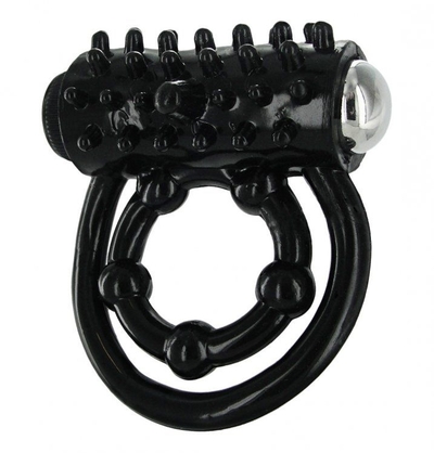 Чёрное эрекционное кольцо Trinity X с подхватом мошонки - фото, цены