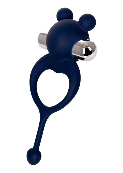 Синее виброкольцо с хвостиком Jos Mickey - фото, цены