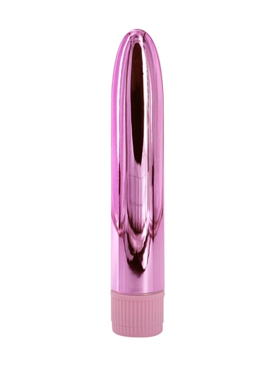 Розовый глянцевый пластиковый вибратор - 14 см. - фото, цены