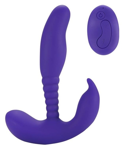 Фиолетовый стимулятор простаты Remote Control Anal Pleasure Vibrating Prostate Stimulator - 13,5 см. - фото, цены