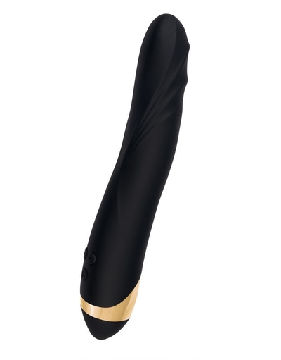 Чёрный вибратор Waname Storm со стимулирующими рёбрами - 22,5 см. - фото, цены