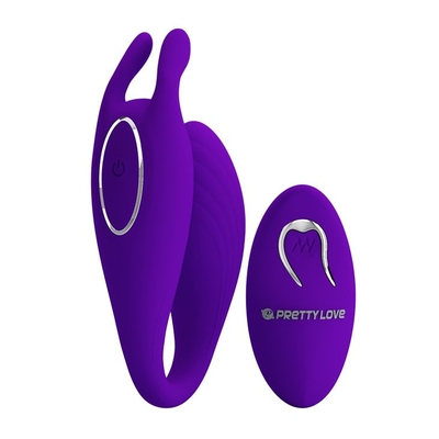 Фиолетовый U-образный вибратор для пар Bill с пультом ду - фото, цены