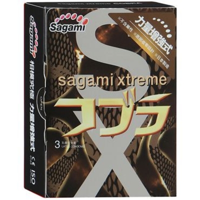 Суженные к основанию презервативы Sagami Xtreme Cobra - 3 шт. - фото, цены