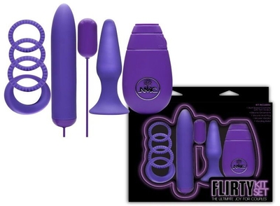 Фиолетовый вибронабор Flirty - фото, цены