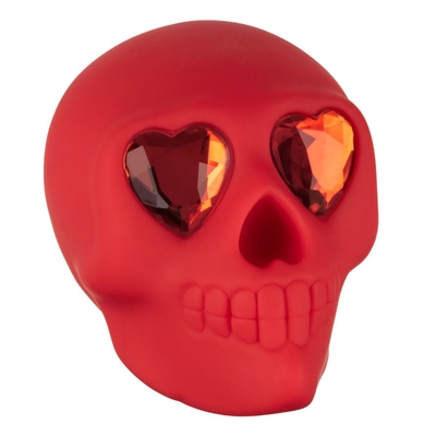Красный вибромассажер в форме черепа Bone Head Handheld Massager - фото, цены