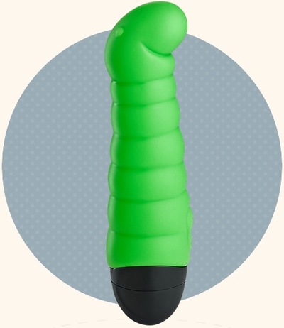 Зеленый вибратор-червячок Little Paul - фото, цены
