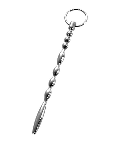 Серебристый фигурный уретральный плаг с кольцом в основании Toyfa Metal - 19 см. - фото, цены