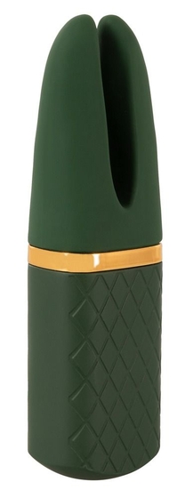 Зеленый вибратор Luxurious Split Tip Vibrator - 13,1 см. - фото, цены