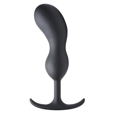 Черный массажер простаты с утяжелителями Premium Silicone Weighted Prostate Plug Xl - 20,8 см. - фото, цены