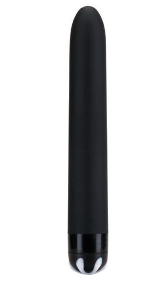 Черный гладкий вибромассажер Aqua Silk - 15,5 см. - фото, цены