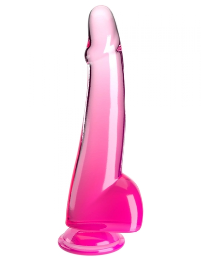 Розовый фаллоимитатор с мошонкой на присоске 10’’ Cock with Balls - 27,9 см. - фото, цены