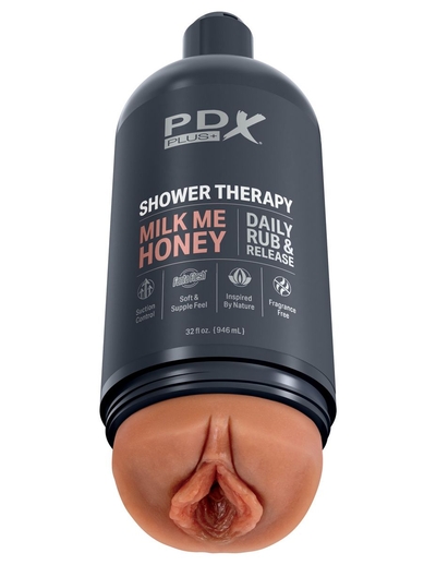 Мастурбатор-вагина цвета карамели Shower Therapy Milk Me Honey - фото, цены