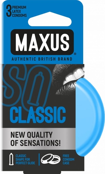 Классические презервативы в железном кейсе Maxus Classic - 3 шт. - фото, цены