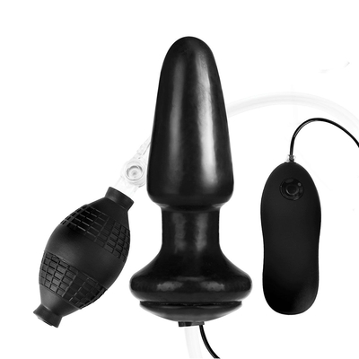 Надувная вибрирующая анальная пробка Inflatable Vibrating Butt Plug - 10,2 см. - фото, цены