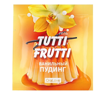 Саше гель-смазки Tutti-frutti со вкусом ванильного пудинга - 4 гр. - фото, цены