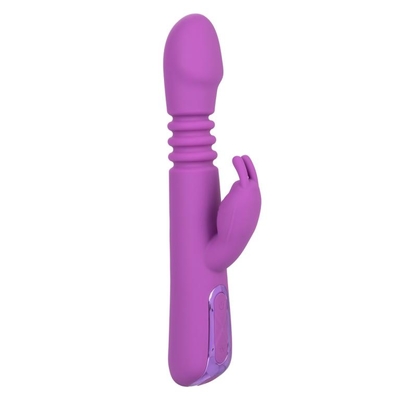Фиолетовый вибратор-кролик Elite Thrusting Rabbit с возвратно-поступательными движениями - 23,5 см. - фото, цены