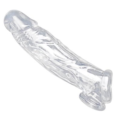 Прозрачная насадка для увеличения члена Realistic Clear Penis Enhancer and Ball Stretcher - 20,3 см. - фото, цены