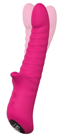 Розовый виброротатор Honey Bear - 16 см. - фото, цены
