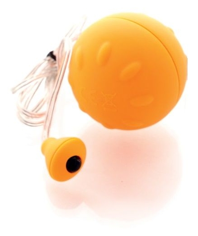 Оранжевый виброшарик с выносным пультом-кнопкой - фото, цены