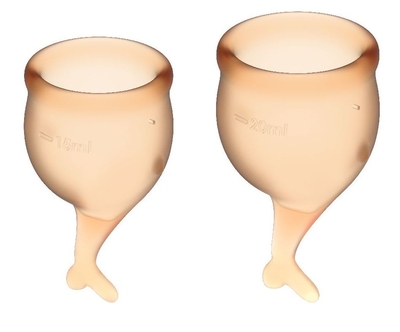 Набор оранжевых менструальных чаш Feel secure Menstrual Cup - фото, цены