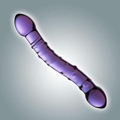 Фиолетовый стеклянный фаллоимитатор - 19 см. - фото, цены