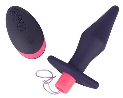 Темно-фиолетовая анальная пробка Remote Controlled Butt Plug - 14 см. - фото, цены