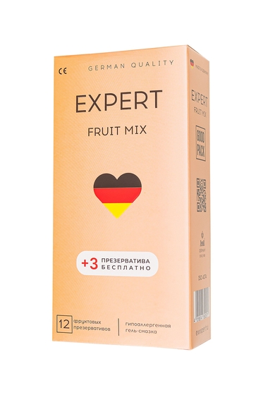 Ароматизированные презервативы Expert Fruit Mix - 12 шт.(+3 в подарок) - фото, цены