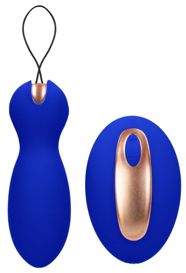 Синие вагинальные шарики Purity с пультом ду - фото, цены