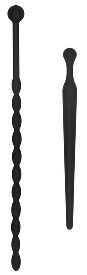 Набор из двух черных уретральных стимуляторов Beginners Silicone Plug Set - фото, цены