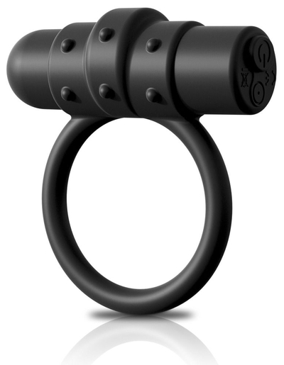 Черное перезаряжаемое эрекционное кольцо Vibrating Silicone C-Ring - фото, цены