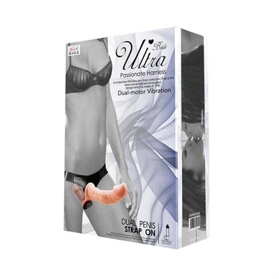 Женский телесный страпон с вагинальной вибропробкой Ultra - 17,5 см. - фото, цены