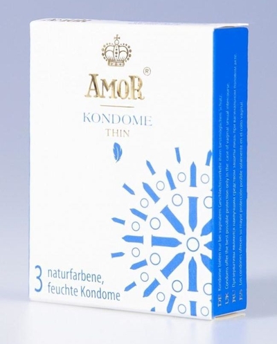 Супертонкие презервативы Amor Thin - 3 шт. - фото, цены