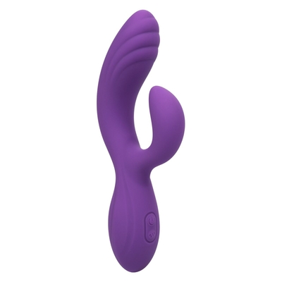 Фиолетовый вибромассажер-кролик Stella Liquid Silicone “c” Curve - 19 см. - фото, цены