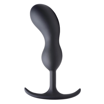 Черный массажер простаты с утяжелителями Premium Silicone Weighted Prostate Plug Large - 18,8 см. - фото, цены