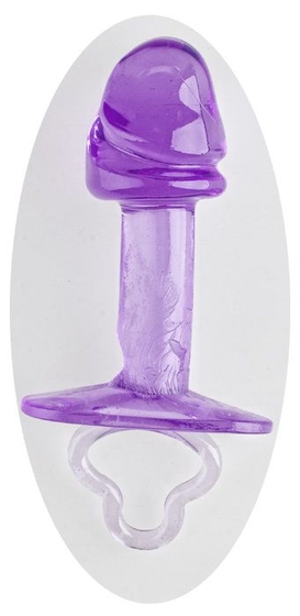 Фиолетовая анальная пробка с фаллической головкой - 9 см. - фото, цены