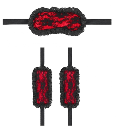 Красно-черный игровой набор Introductory Bondage Kit №7 - фото, цены