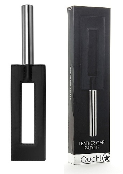 Чёрная шлёпалка Leather Gap Paddle - 35 см. - фото, цены