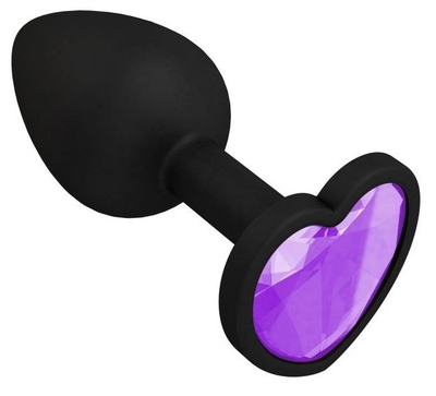 Черная силиконовая пробка с лиловым кристаллом - 7,3 см. - фото, цены