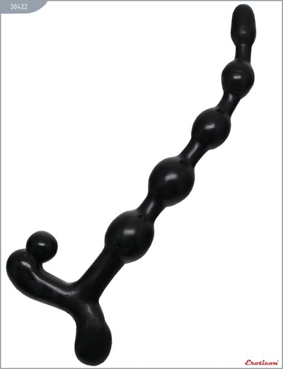 Чёрная анальная цепочка Wendy - 22,5 см. - фото, цены
