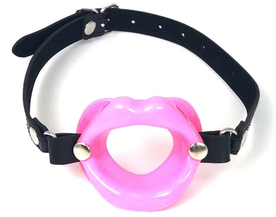 Розовый кляп-губы на регулируемом ремешке - фото, цены