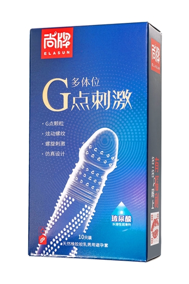 Ультратонкие презервативы Elasun G-spot stimulation с ребрами и точками - 10 шт. - фото, цены